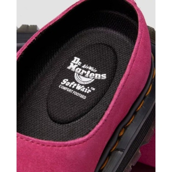 Dr. Martens Zebzag AnyWair Fuchsia Pink Bronx Suede Platform Mules Size 8 - Picture 5 of 6